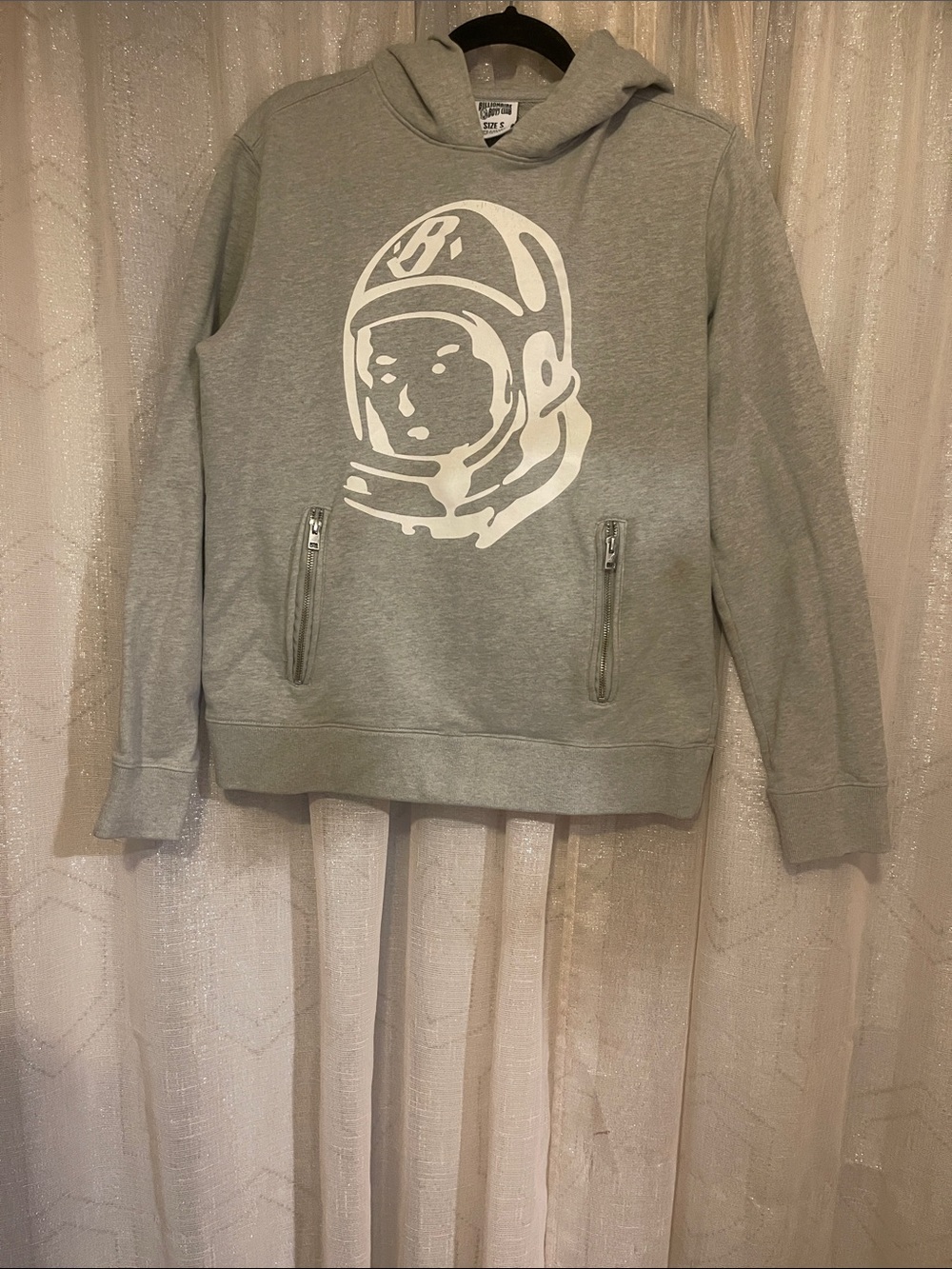 Billionaire Boys Club Gray Crewneck Hoodie with White Astronaut Graphic
